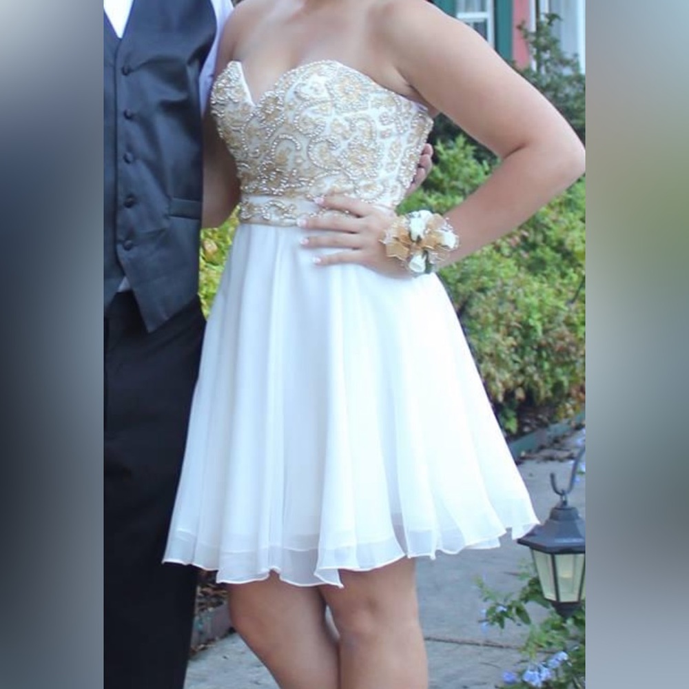 White Sherri Hill homecoming dress